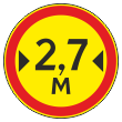 Дорожный знак 3.14 «Ограничение ширины» (временный) (металл 0,8 мм, III типоразмер: диаметр 900 мм, С/О пленка: тип В алмазная)